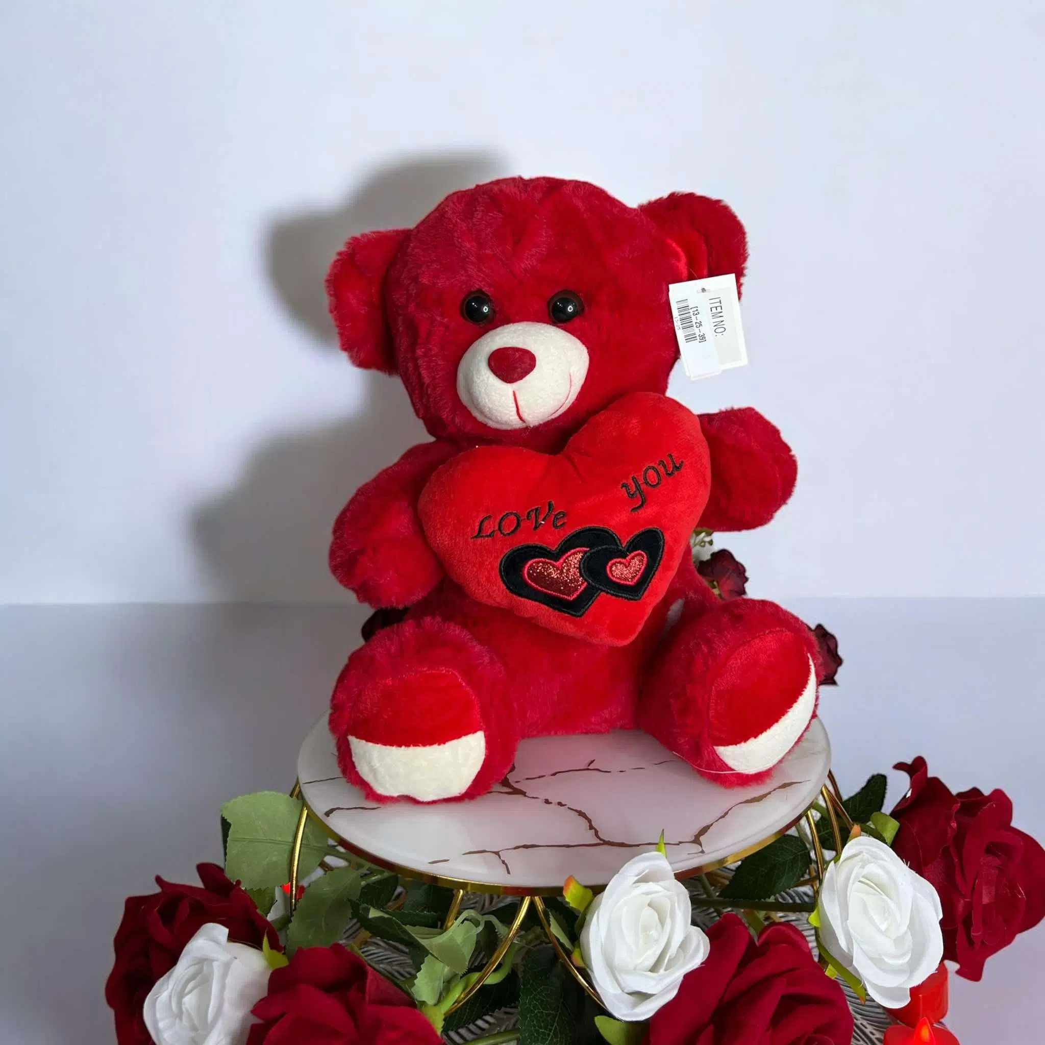 Ours coeur Love you rouge 30cm