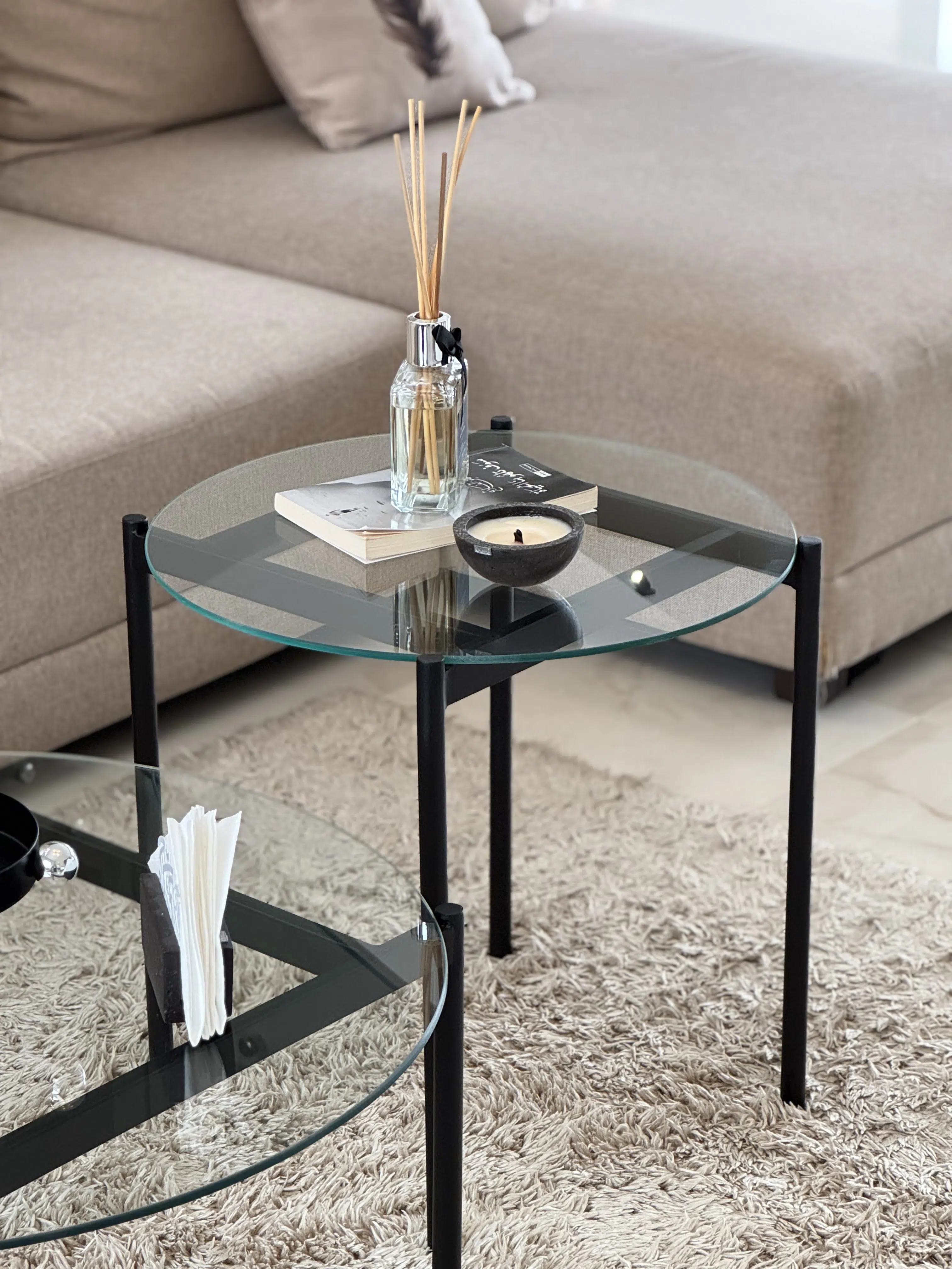 Table d’appoint Oscar PM – Verre & métal