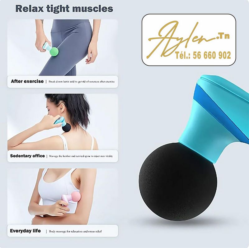 Pistolet Massage, Mini Massage Gun Pistolet Massage Musculaire Appareil Massage Masseur Muscle Profond Avec 6 Niveaux Réglab[u60]