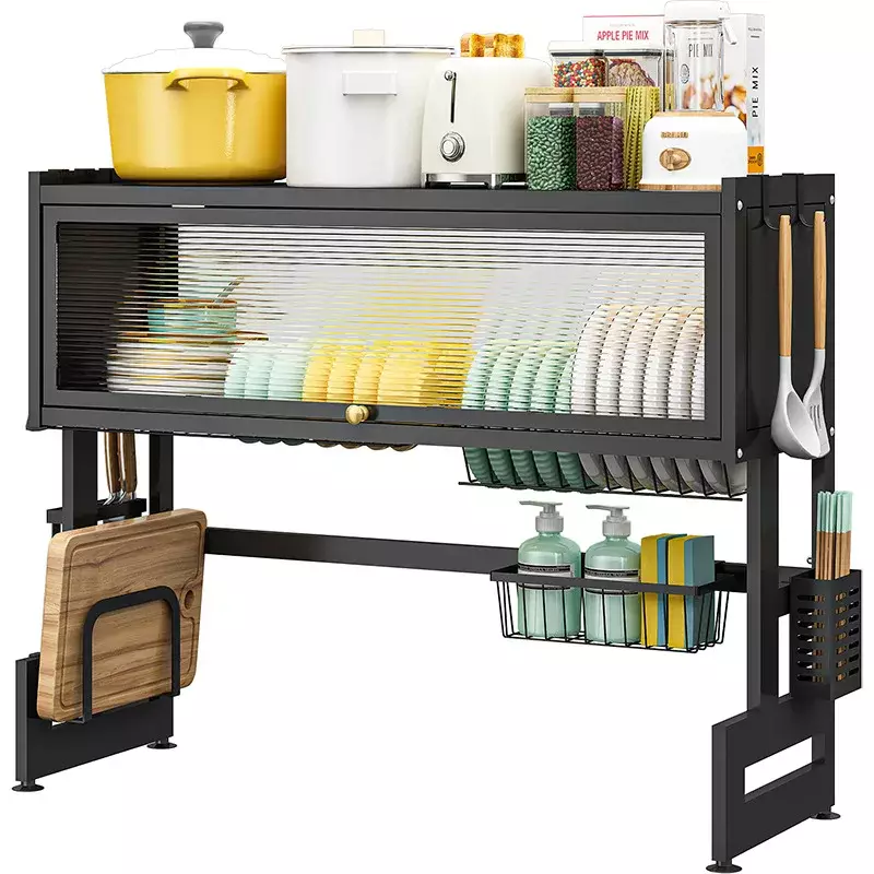 Égouttoir de Cuisine Multifonction Noir 95cm