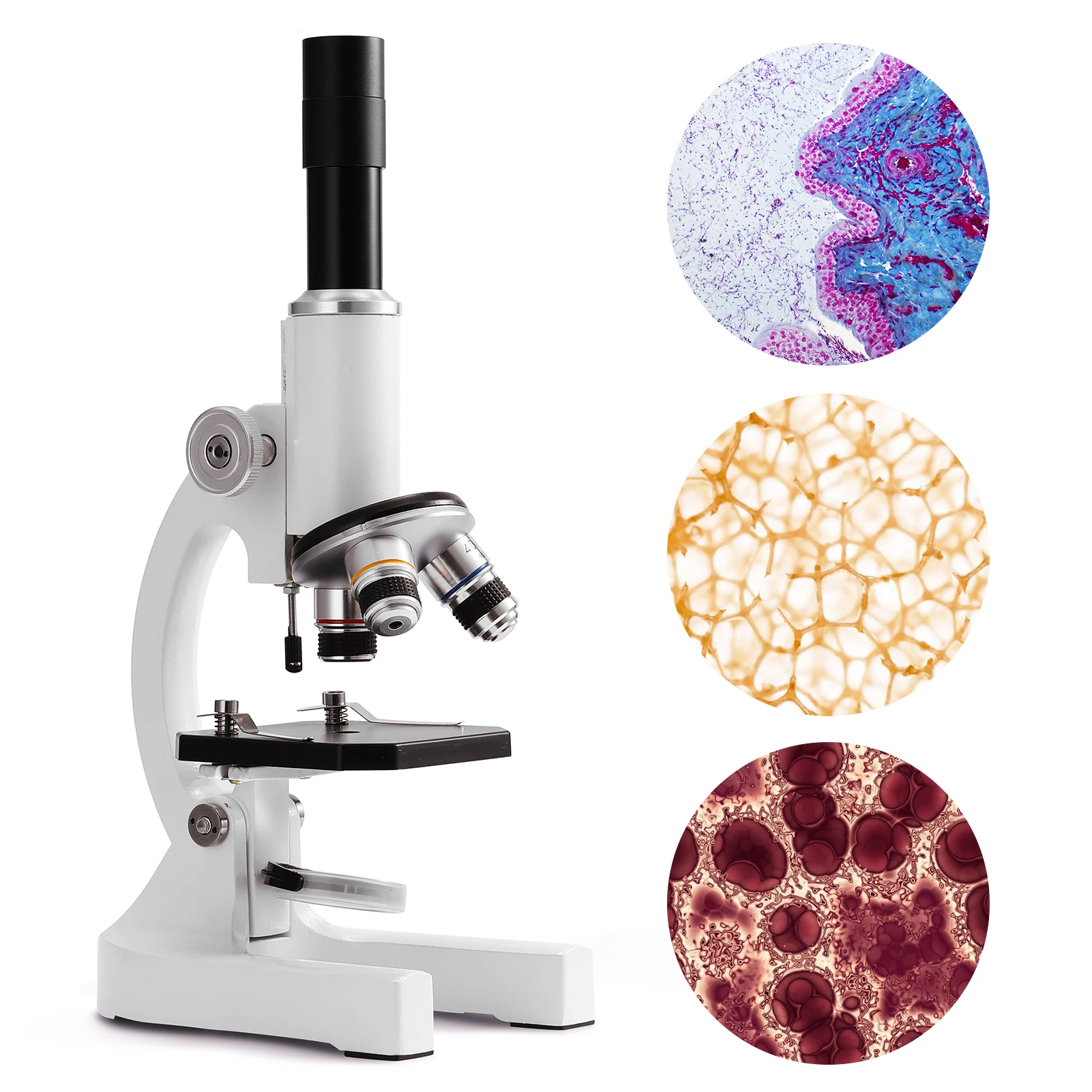 Microscope optique monoculaire 64X-2400X, pour enfants à l'école primaire, enseignement de la Science biologique expérimental, cadeau pour enfants microscopes