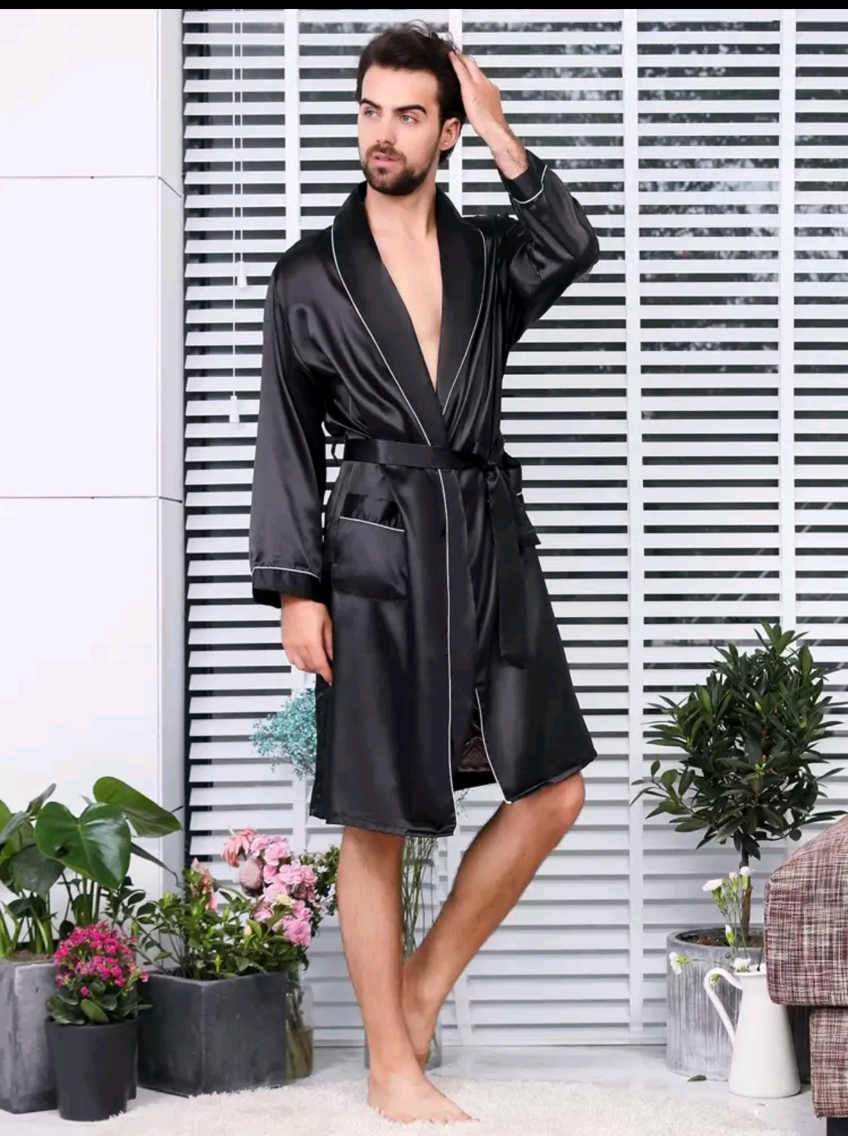 Robe de chambre homme satin