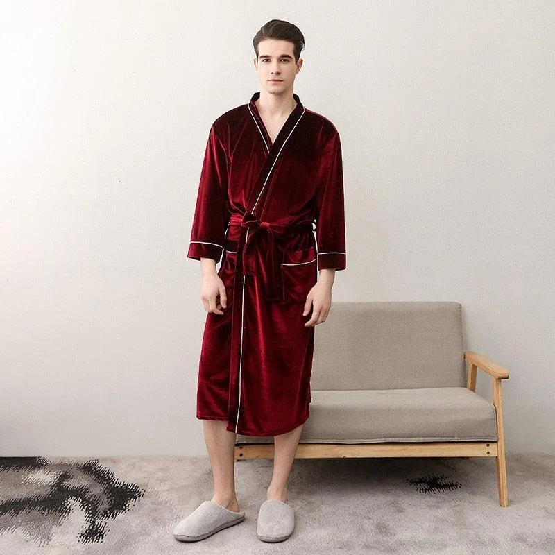 Robe de chambre homme velours