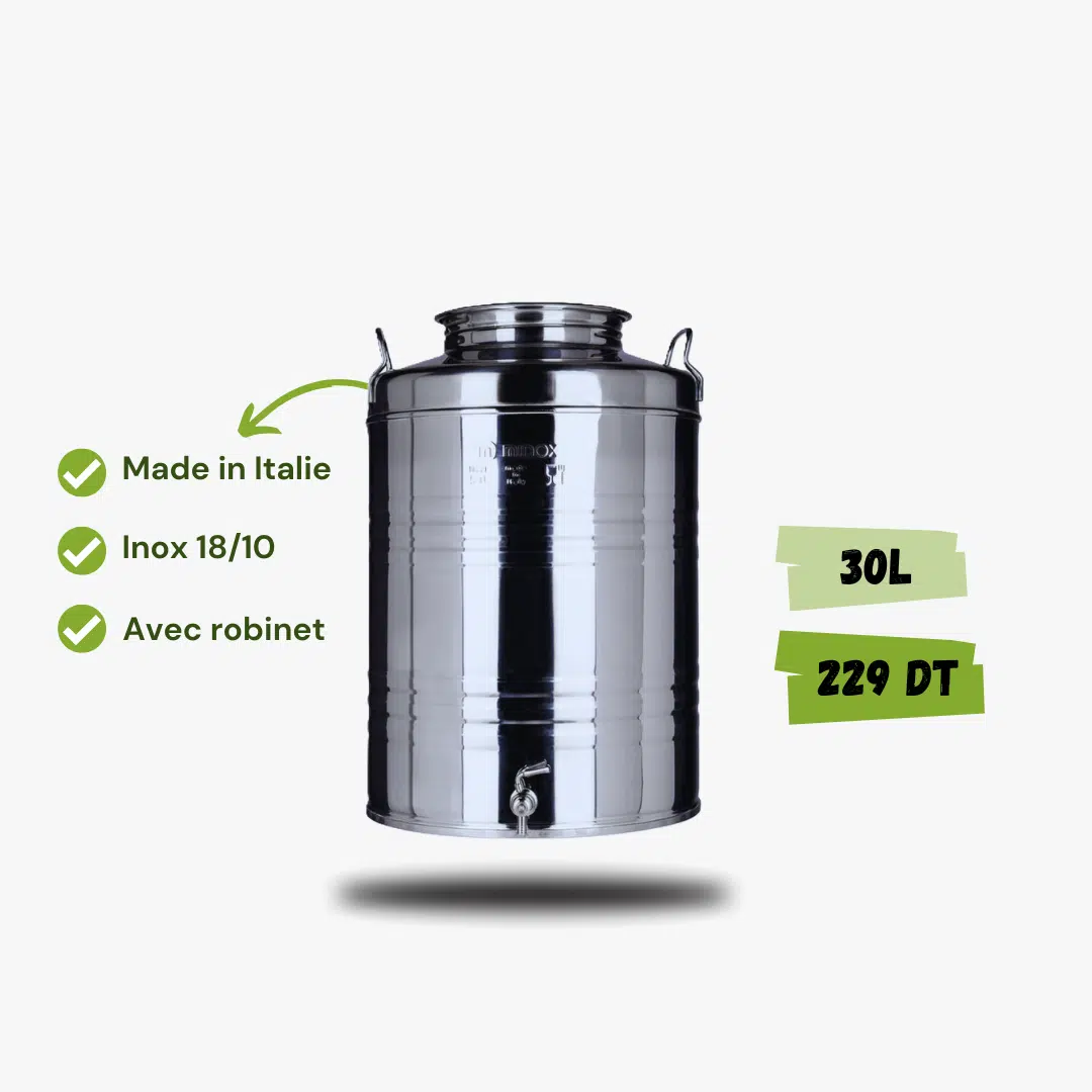 Citerne à Huile d'olive - Inox 18/10 - Avec Robinet