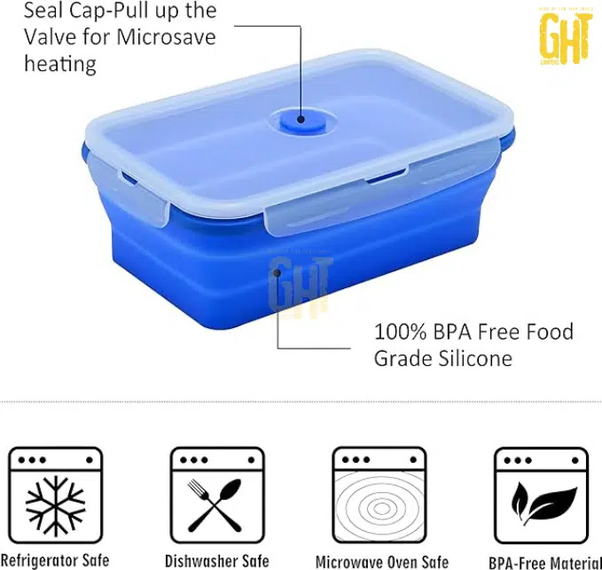 Set de 4 Boîtes Alimentaires Pliables en Silicone