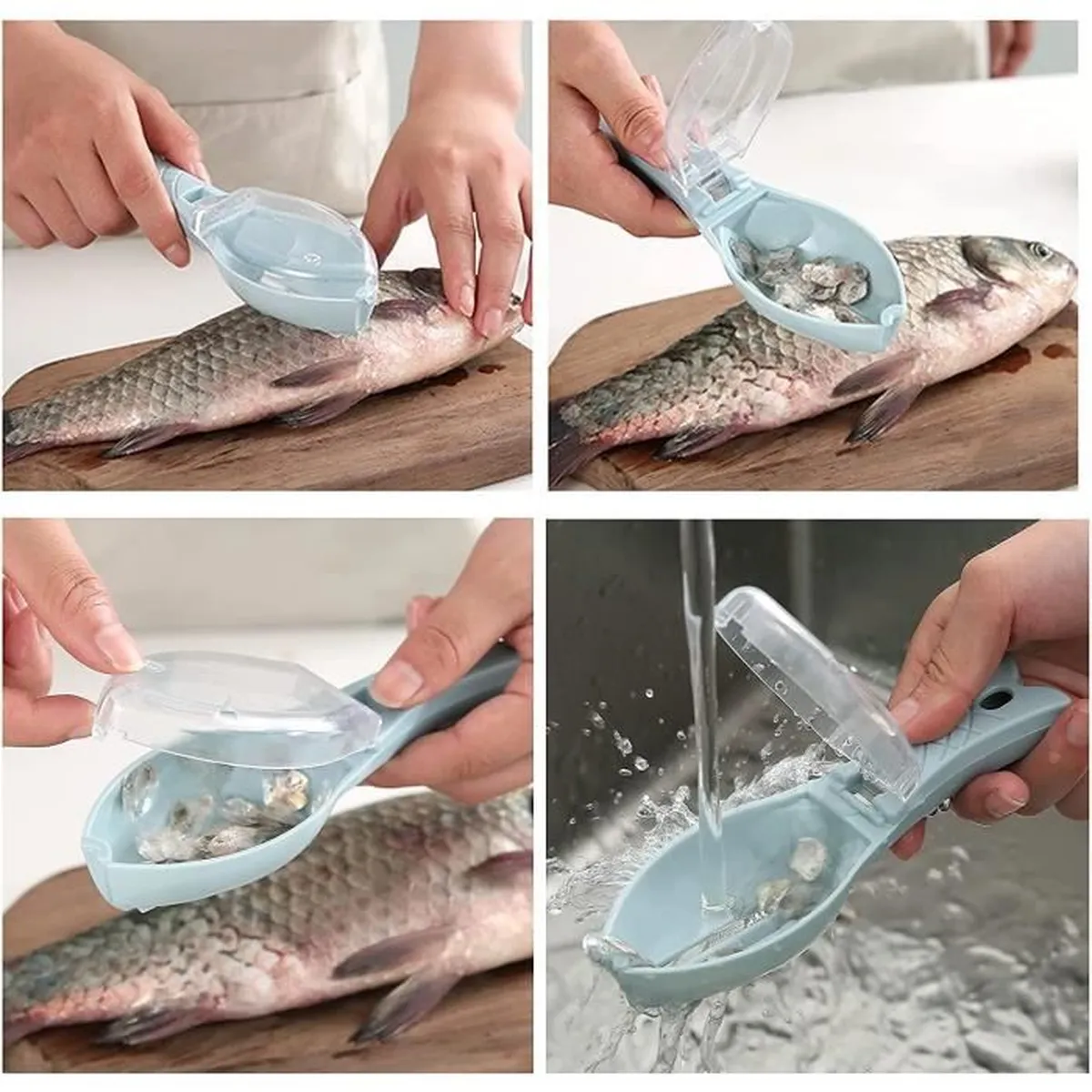 Coupe frite en acier inoxydable avec éplucheur de poisson