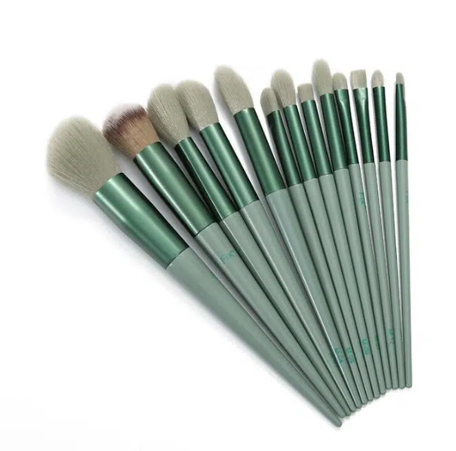 Kit de 13 pinceaux de Maquillage professionnels Vert