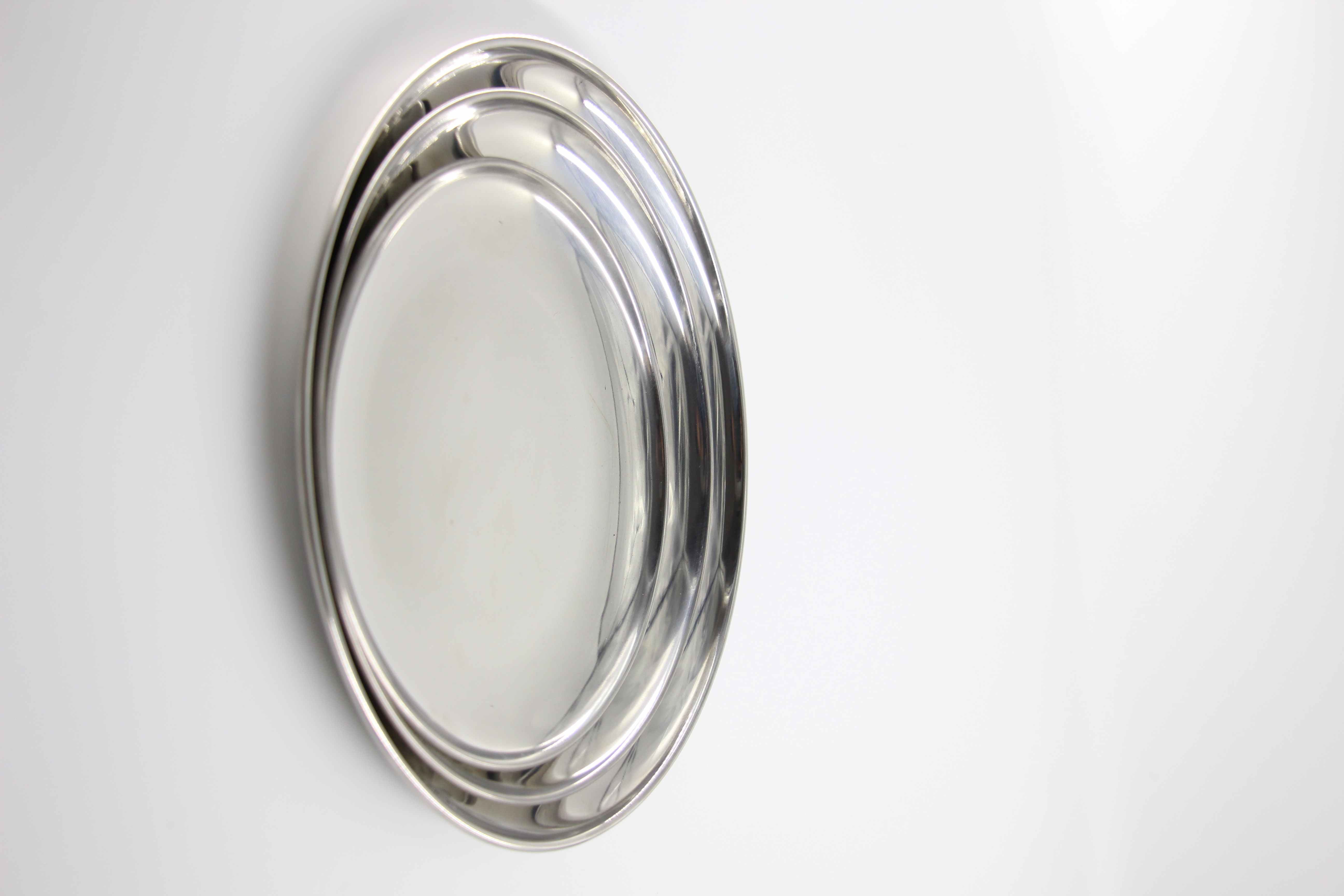 Plateau rond galvanise platine