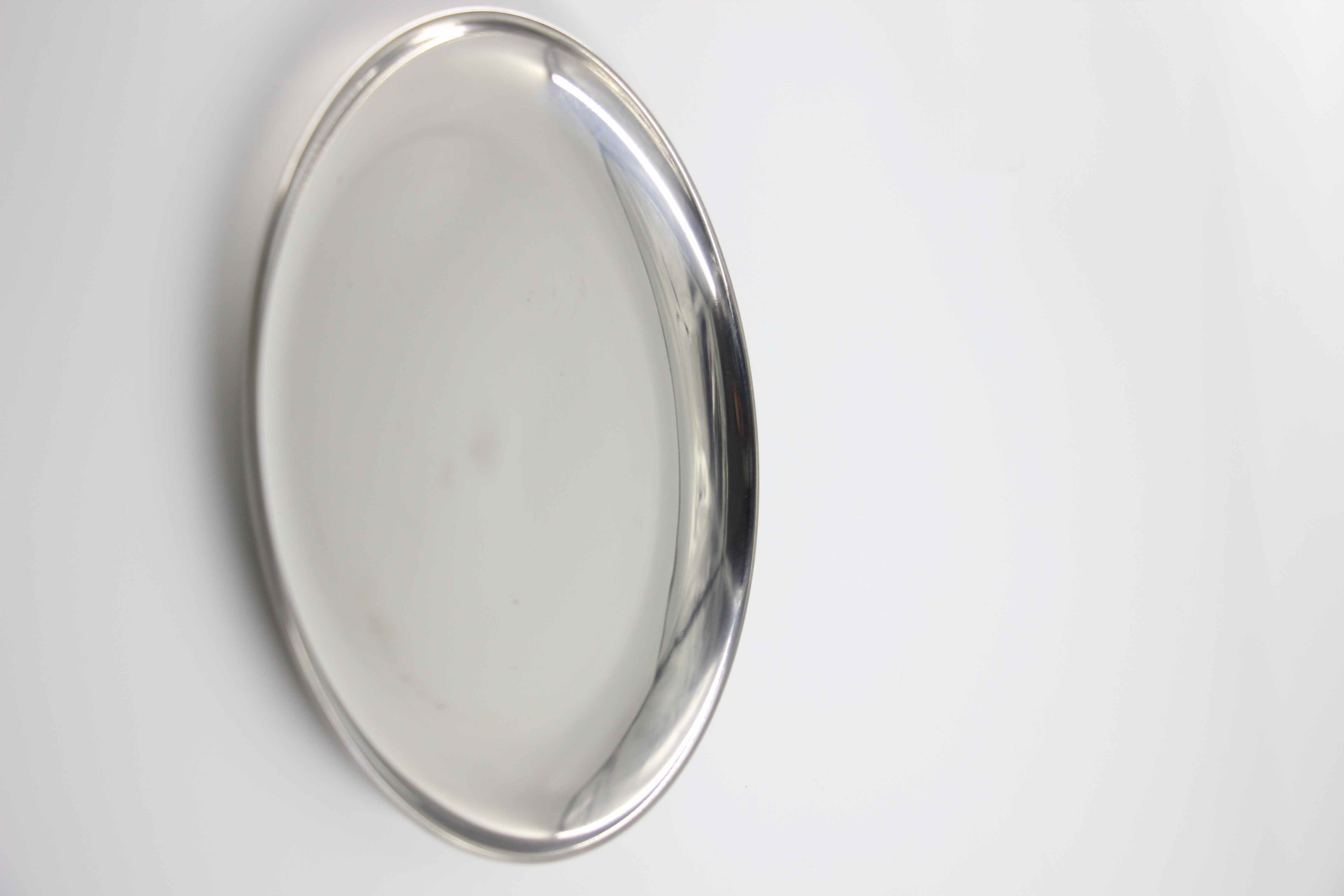 Plateau rond galvanise platine