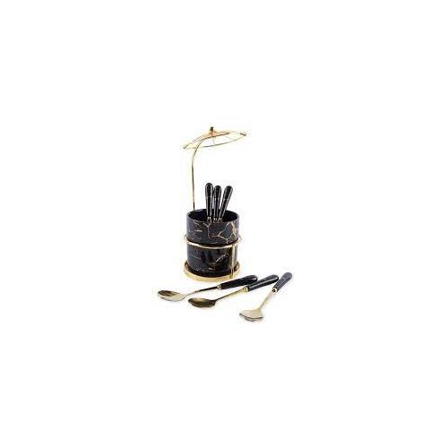 Lot de 6 cuillères avec support en métal - 7 pièces