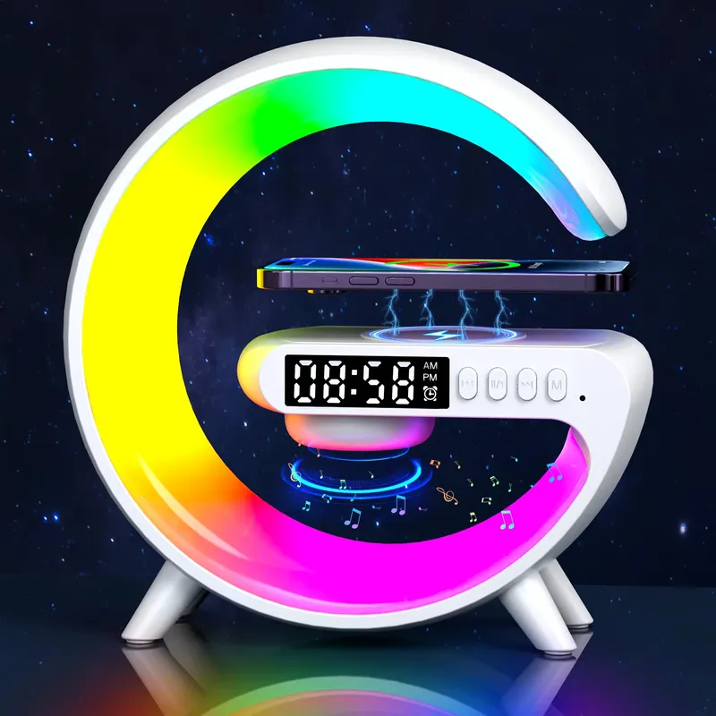 Haut-parleur veilleuse multifonctionnelle avec réveil Bluetooth lampe à LED