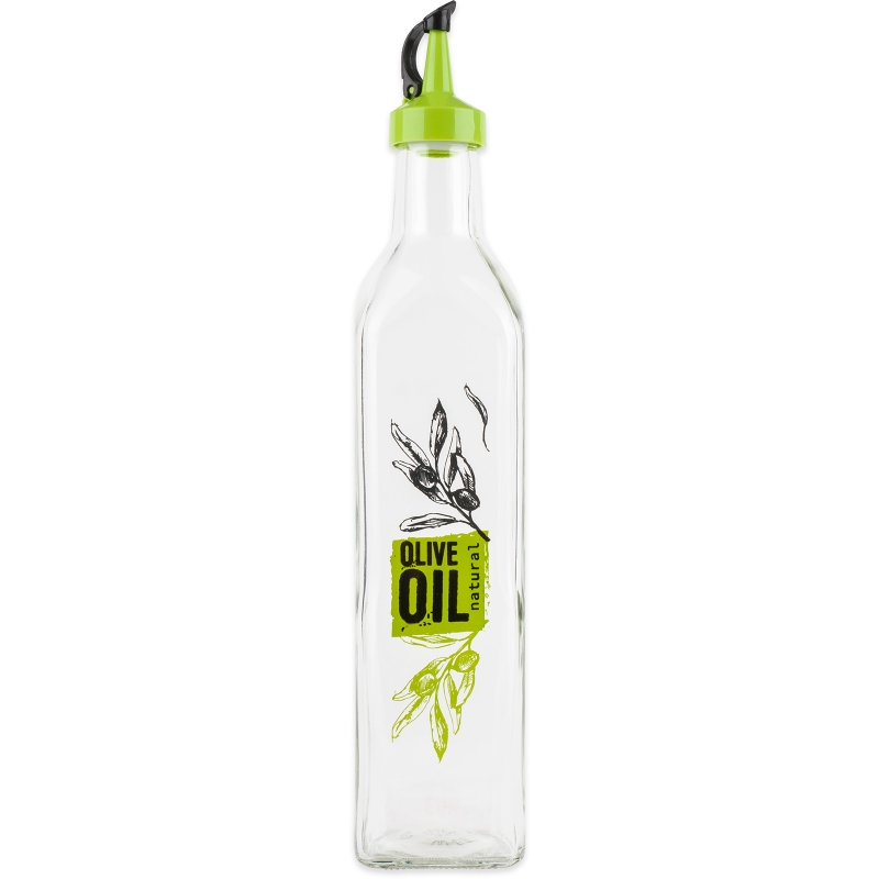 Bouteille décorée pour huile et vinaigre OLIVE, 500 mll