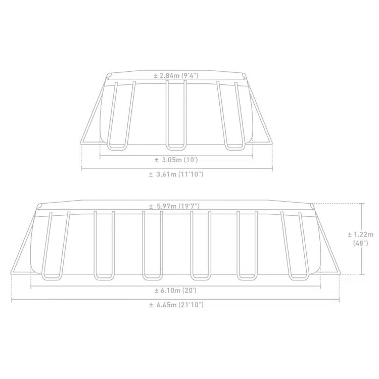 Piscine Prism Frame ovale 6,10 x 3,05 x 1,22 m