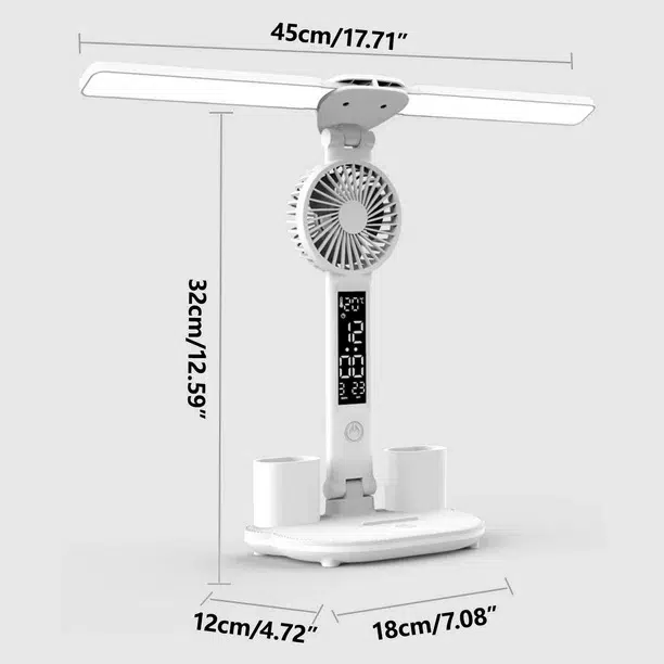 Lampe de Bureau Multifonctionnelle avec Ventilateur
