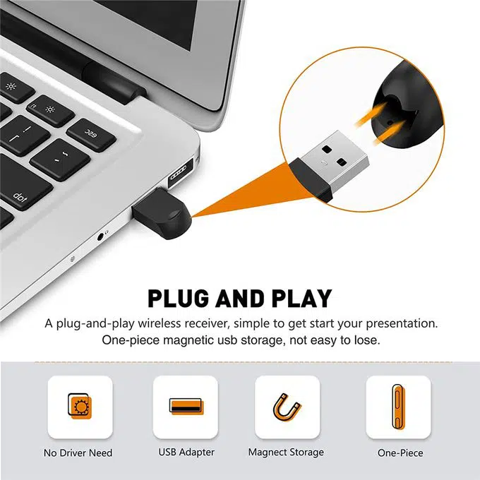 Présentateur USB sans fil - rouge - pointeur laser