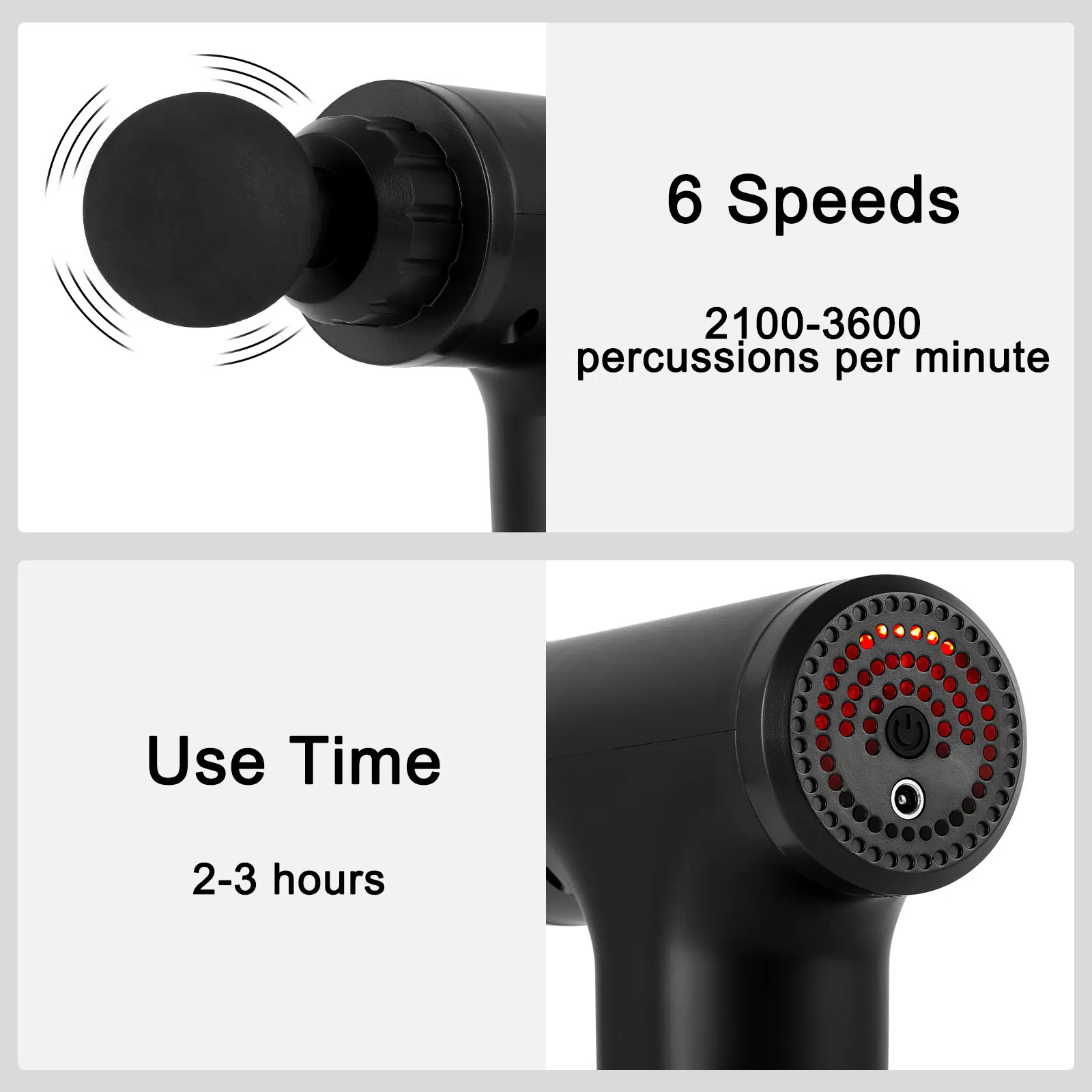 Pistolet de Massage  Gun جهاز مساج وتدليك العضلات بحجم صغير محمول بـ 6 سرعات