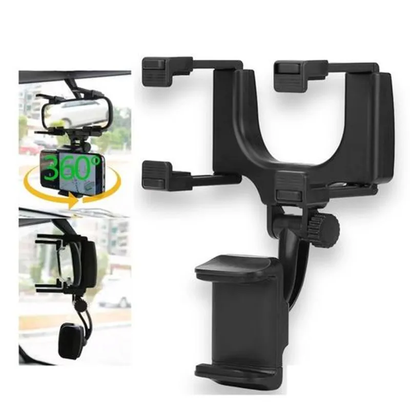 Support de téléphone GSM pour voiture - Attache Rétroviseur - rotatif 360°