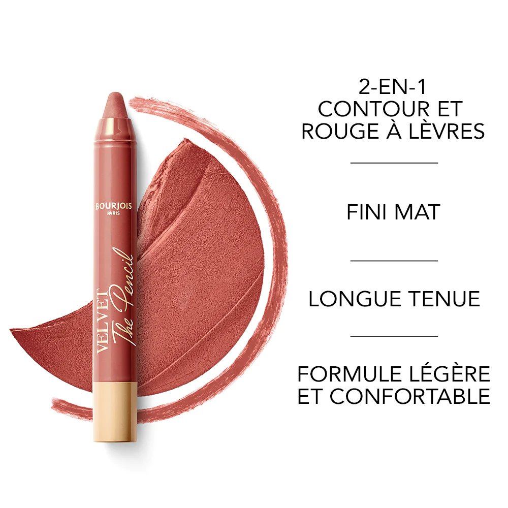 BOURJOIS - Crayon Rouge À Lèvres Velvet The Pencil 01 NUDIFULL