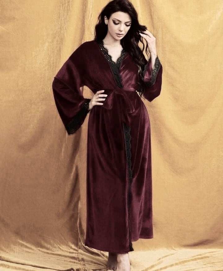 Robe de chambre longue velours