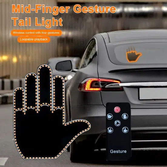 Lumière doigt signalétiques de voiture ⁧  ضوء إيماءة تحذير متعدد الوظائف مثبت على السيارة