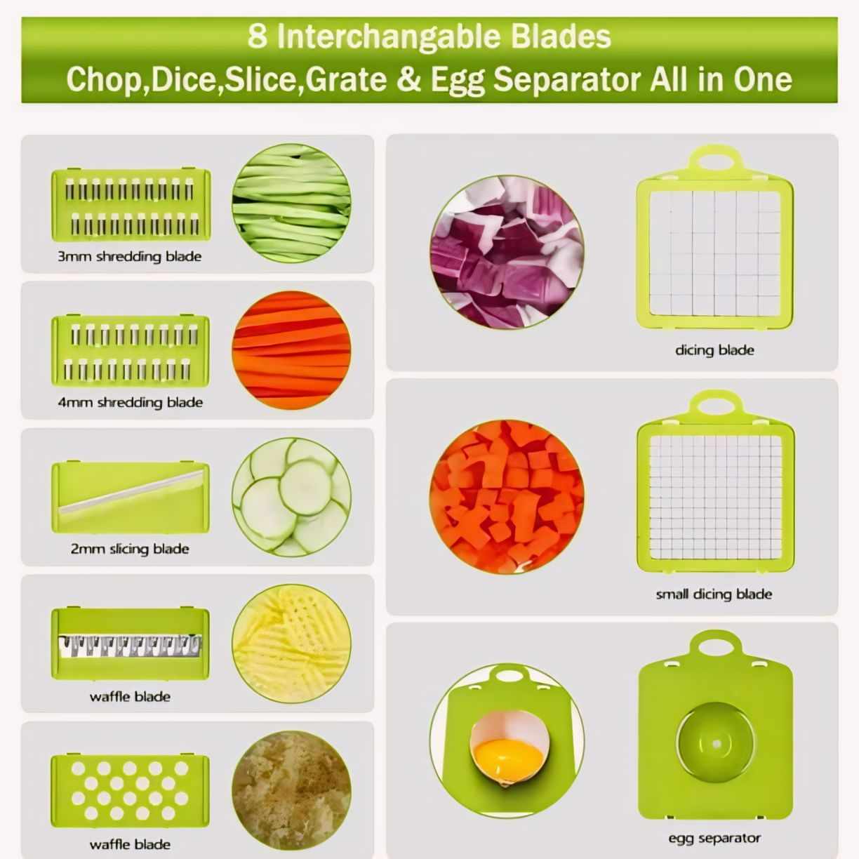 Hachoir à Légumes 14 en 1 + Cadeaux (éplucheur de peau de poisson)