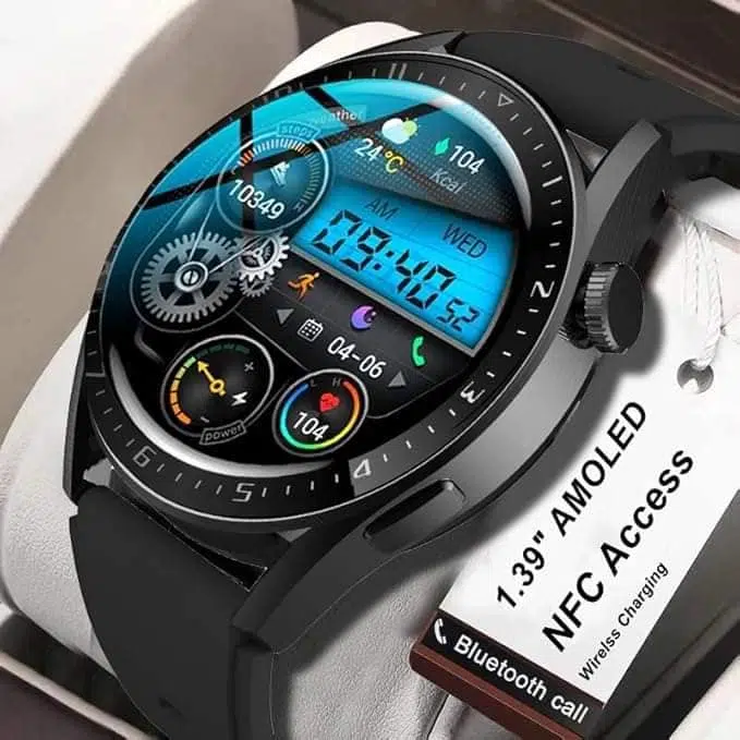 Smart Watch Homme SK12 PLUS Bracelet Cuir - Noir