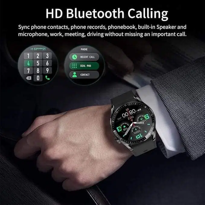 Smart Watch Homme SK12 PLUS Bracelet Cuir - Noir