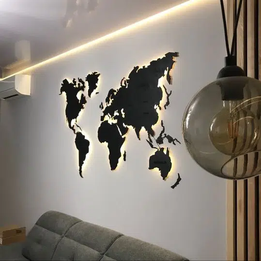 carte du monde avec led