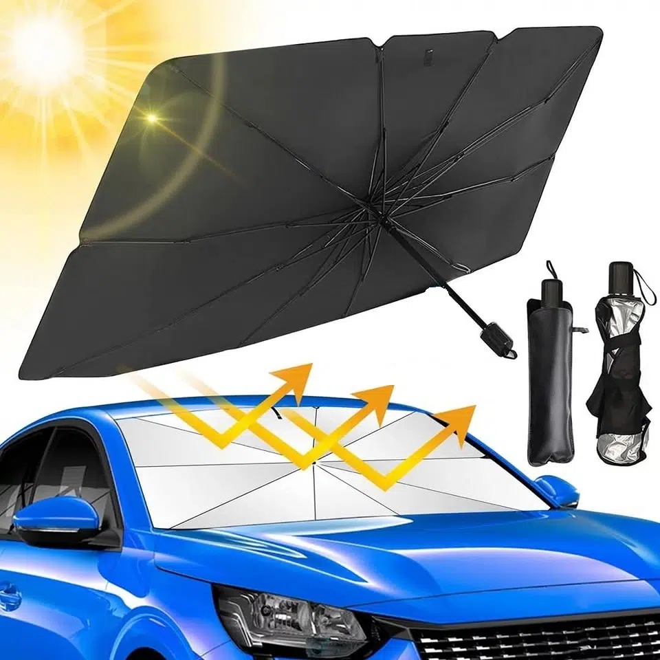 Pare Soleil Forme de Parapluie Pliable pour Pare-Brise de Voiture