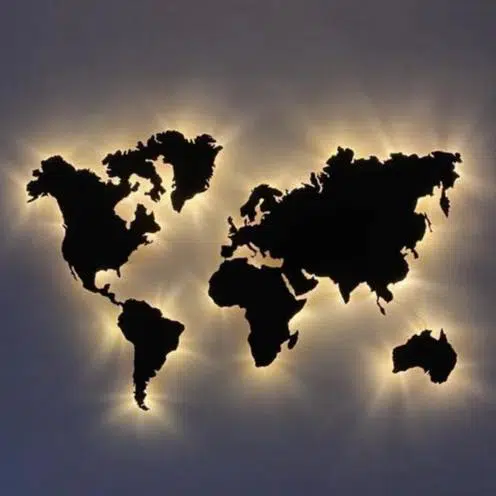 carte du monde avec led