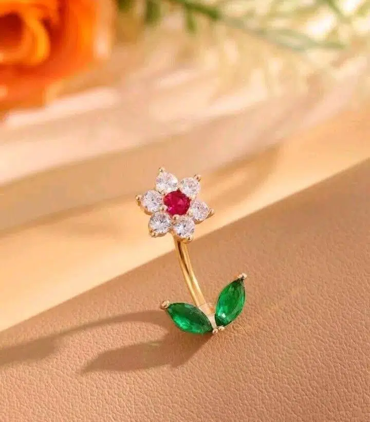 Boucles doreilles en forme de fleur mignonne