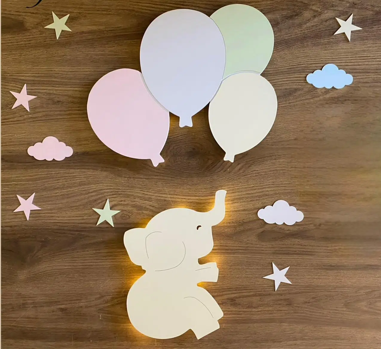 Décor murale éléphant 2 avec led