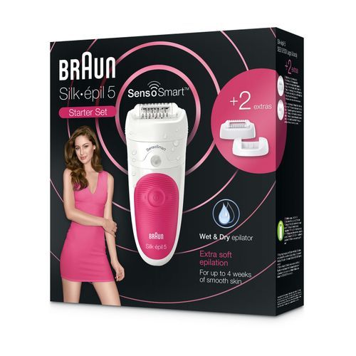 Braun Epilateur Silk Epil 5 - SES5/500 - Senso Smart - 3 accessoires- Garantie 2 ans
