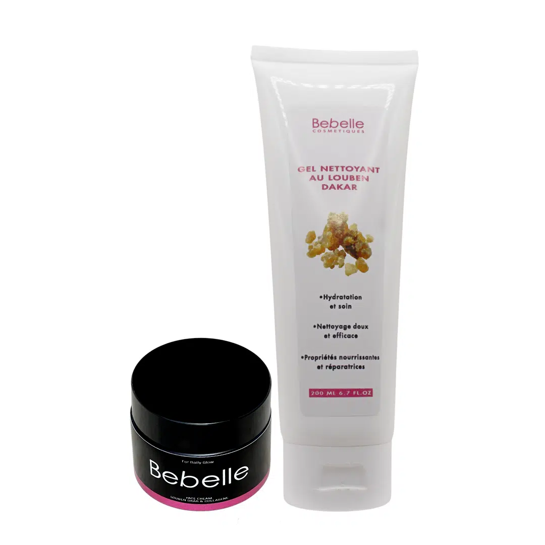 Bebelle™ Soin Doux - Crème Visage au Louben Dakar et collagène & Gel Nettoyant Louben Dakar