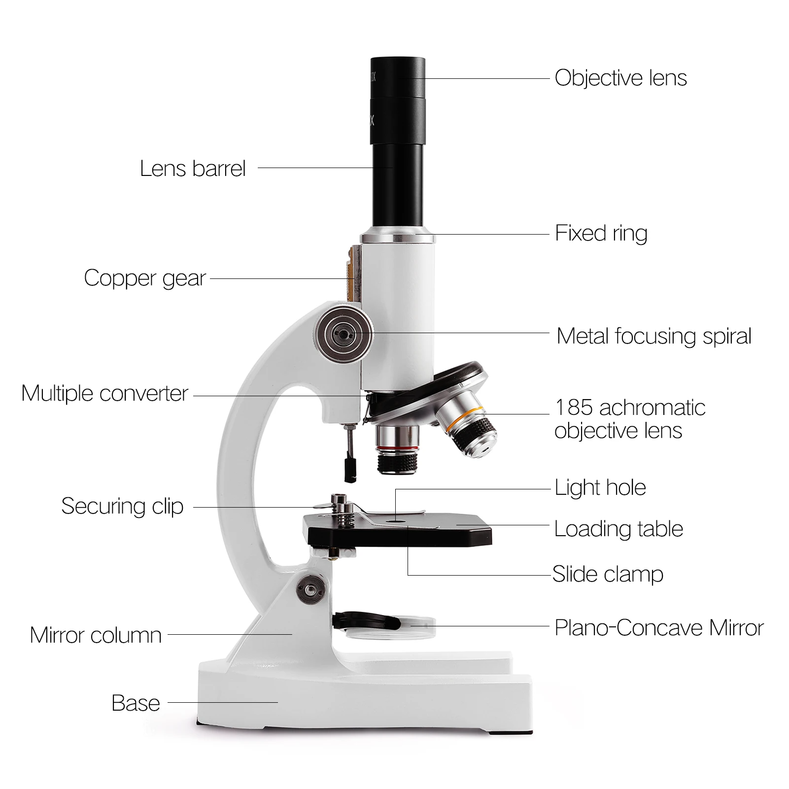 Microscope optique monoculaire 64X-2400X, pour enfants à l'école primaire, enseignement de la Science biologique expérimental, cadeau pour enfants microscopes