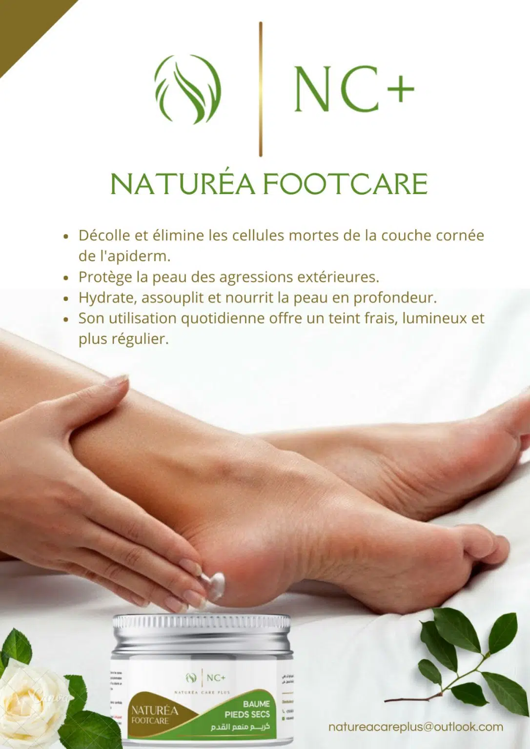 Naturéa FootCare - Baume pieds secs - Talons fendillés - 45gr