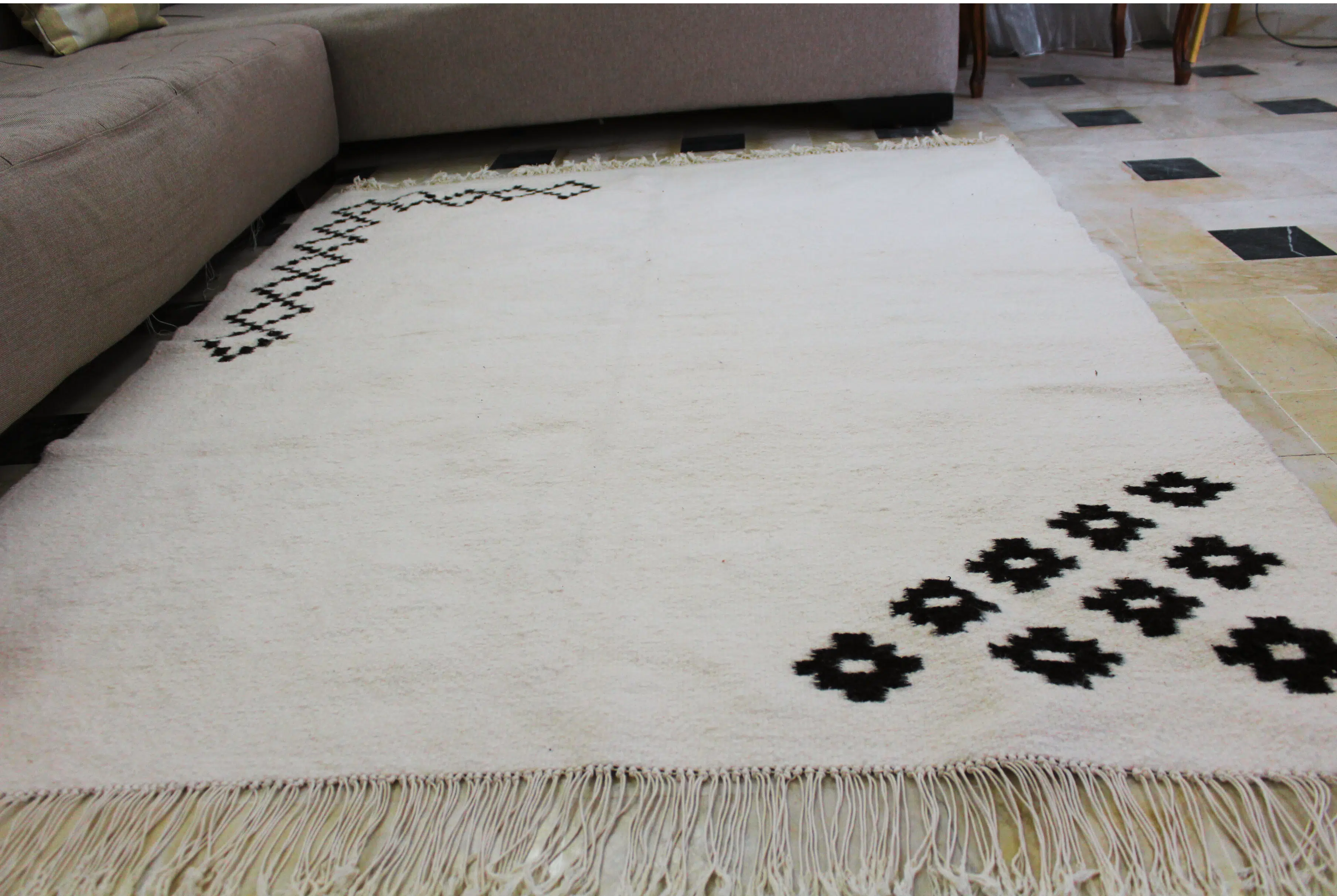 Tapis kilim berbère en laine fait main – 2 m x 1,5 m