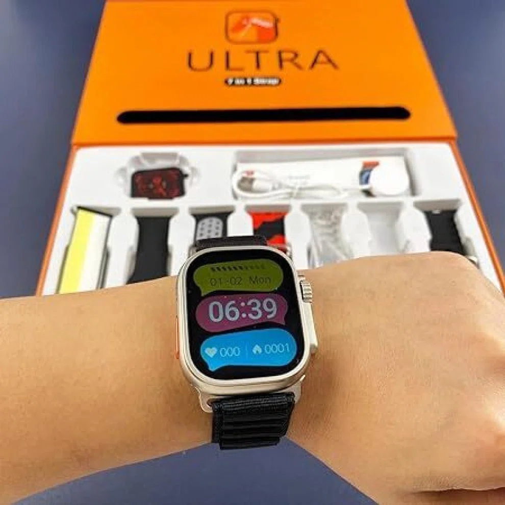 Montre Connectée Ultra Série 8, Bracelet 7 en 1 Ultra 9, Appel Bluetooth, 49mm, pour Apple et Android