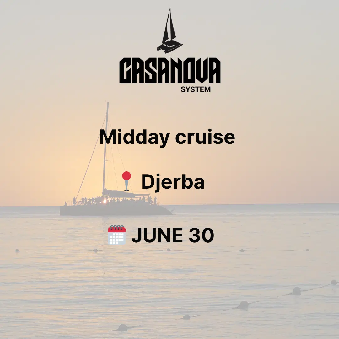 Midday cruise Monday JUNE 30 DJERBA📍