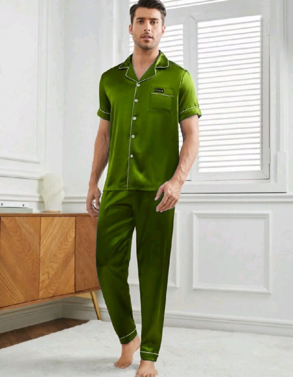 pyjama homme satin demi manche