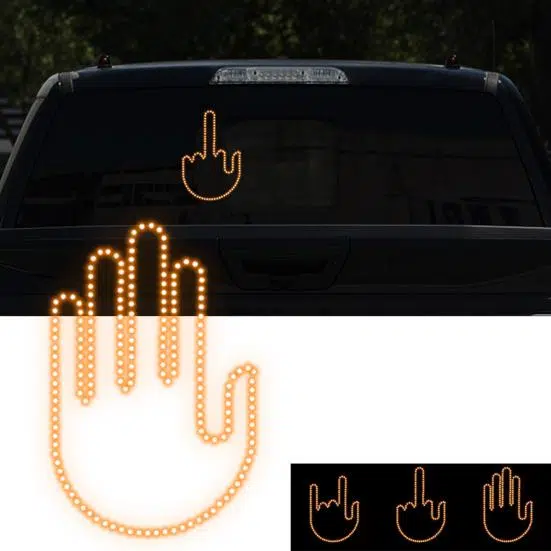 Lumière doigt signalétiques de voiture ⁧  ضوء إيماءة تحذير متعدد الوظائف مثبت على السيارة