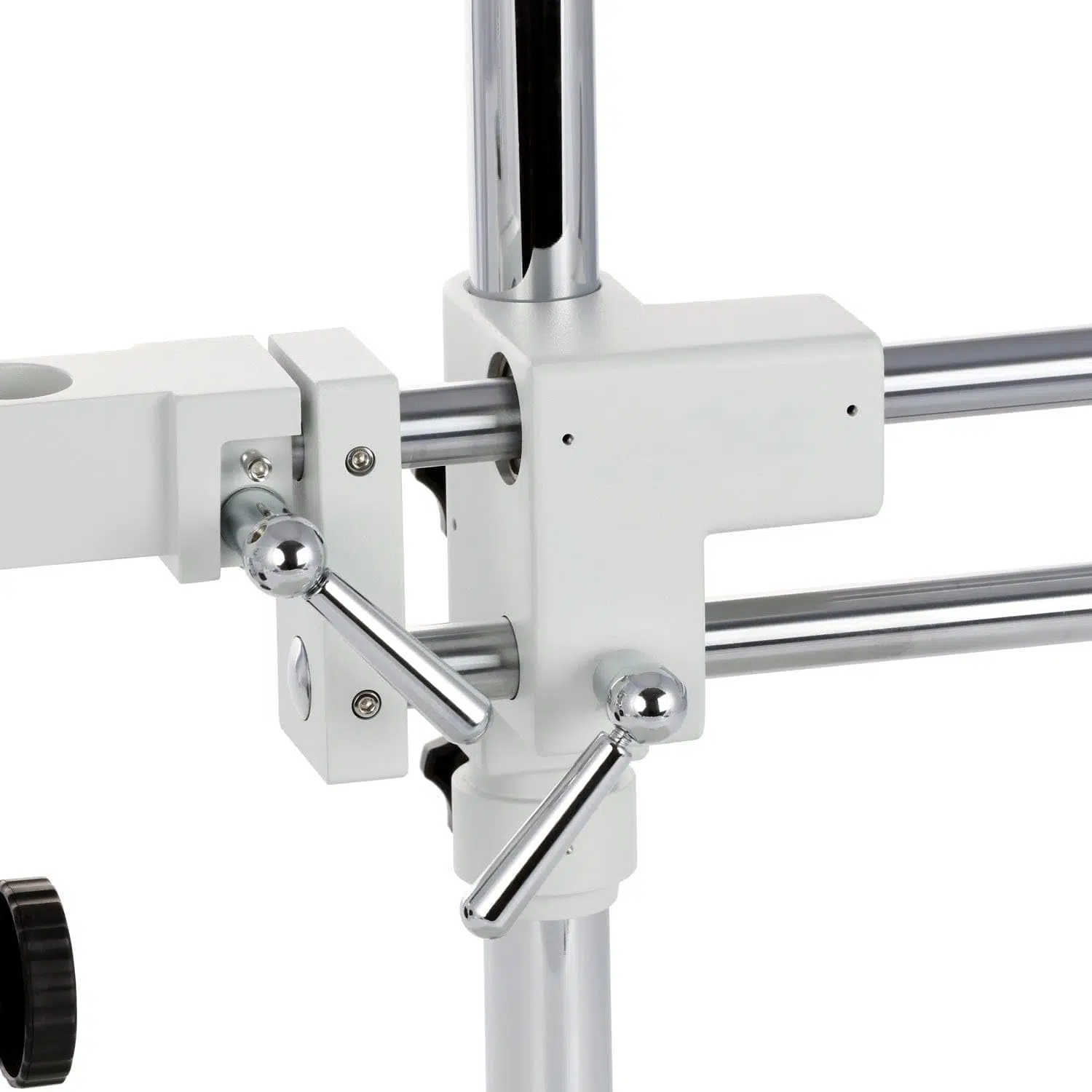 Microscope stéréo trinoculaire sur double bras, port photo, anneau LED 56 lampes