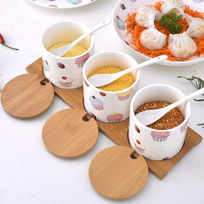 Ensemble de pots à épices en céramique