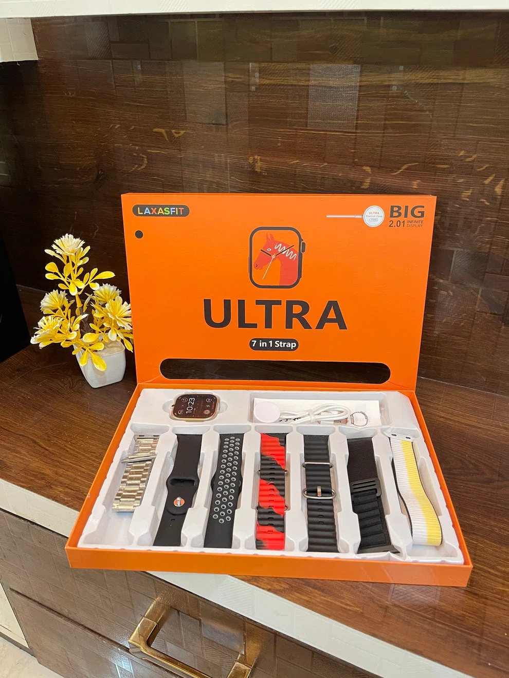 Montre Connectée Ultra Série 8, Bracelet 7 en 1 Ultra 9, Appel Bluetooth, 49mm, pour Apple et Android