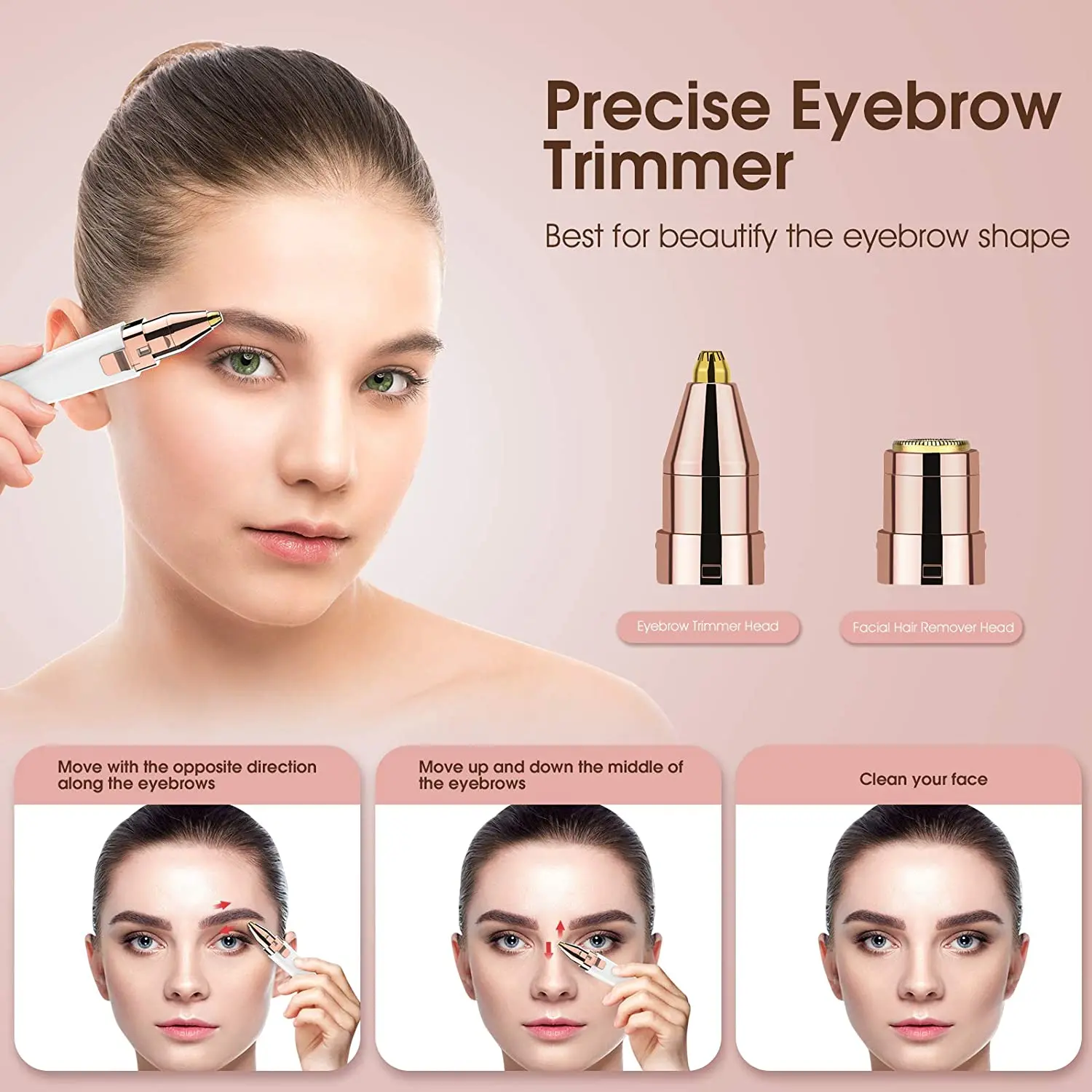 Rasoir pour femme Tondeuse à sourcils électrique 2 en 1