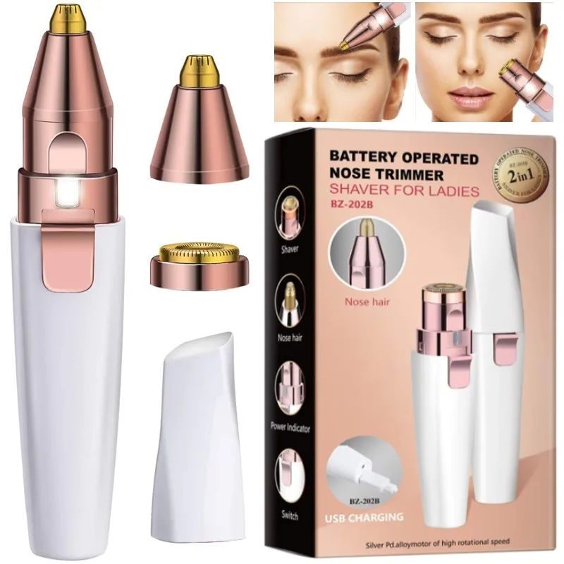 Rasoir pour femme Tondeuse à sourcils électrique 2 en 1