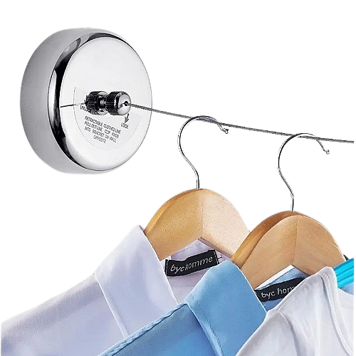 Étendoir à linge mural coupe-vent 2,8 m force réglable