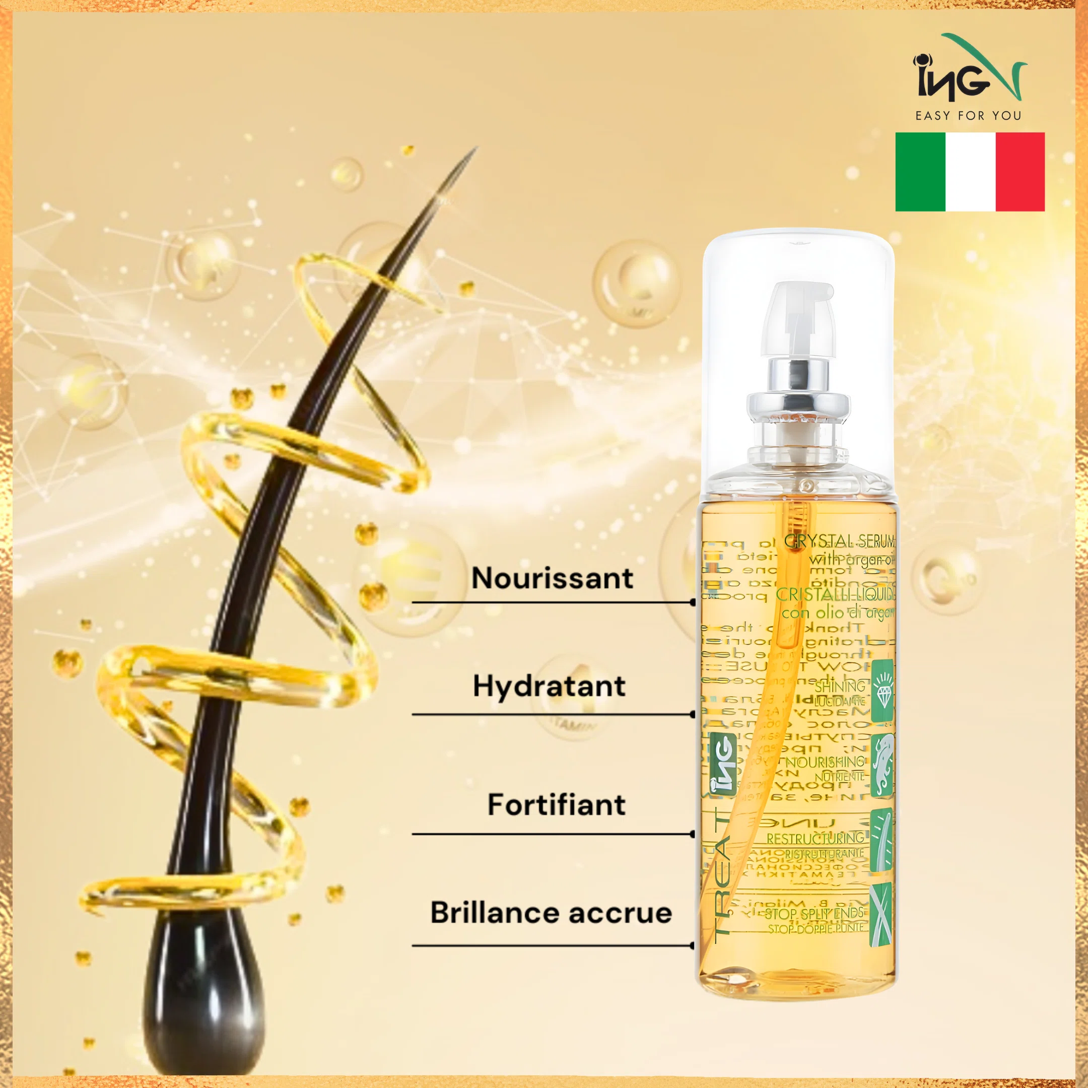 Sérum cheveux hydratant & fortifiant- 120 ml - ING