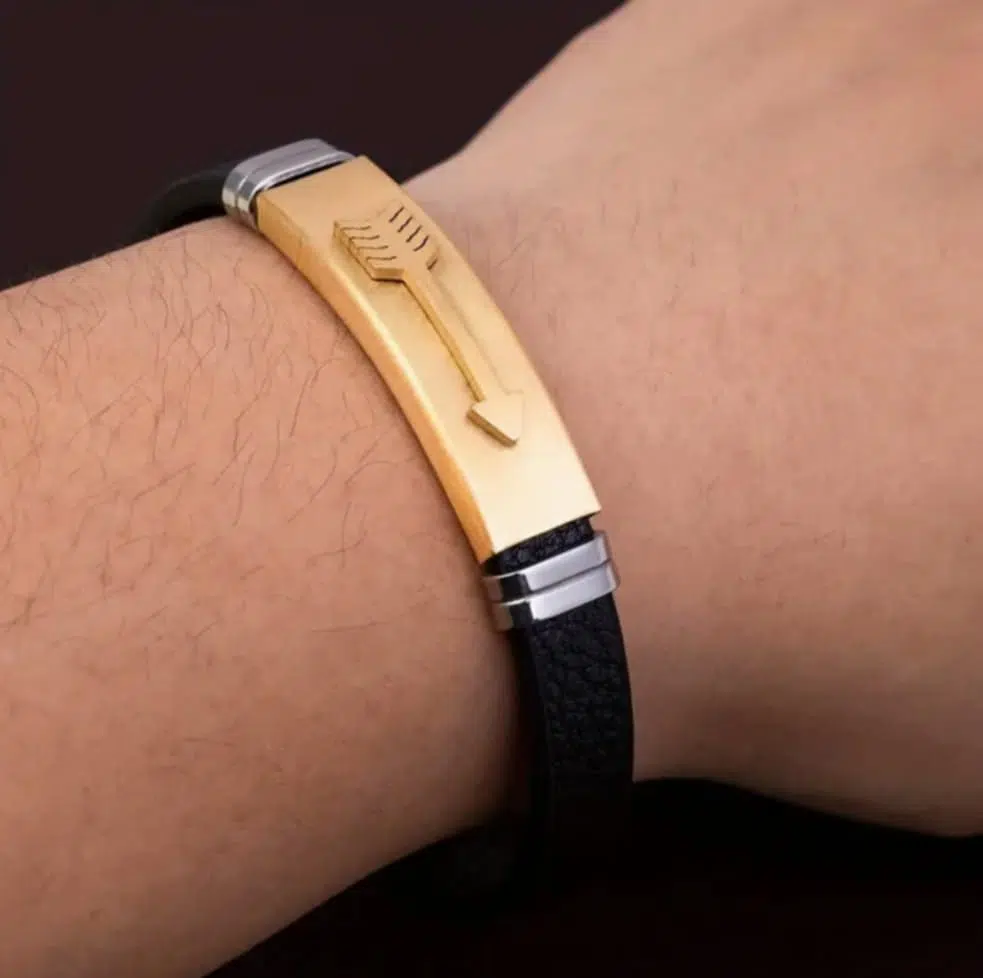 Bracelet en cuir acier inoxydable flèche