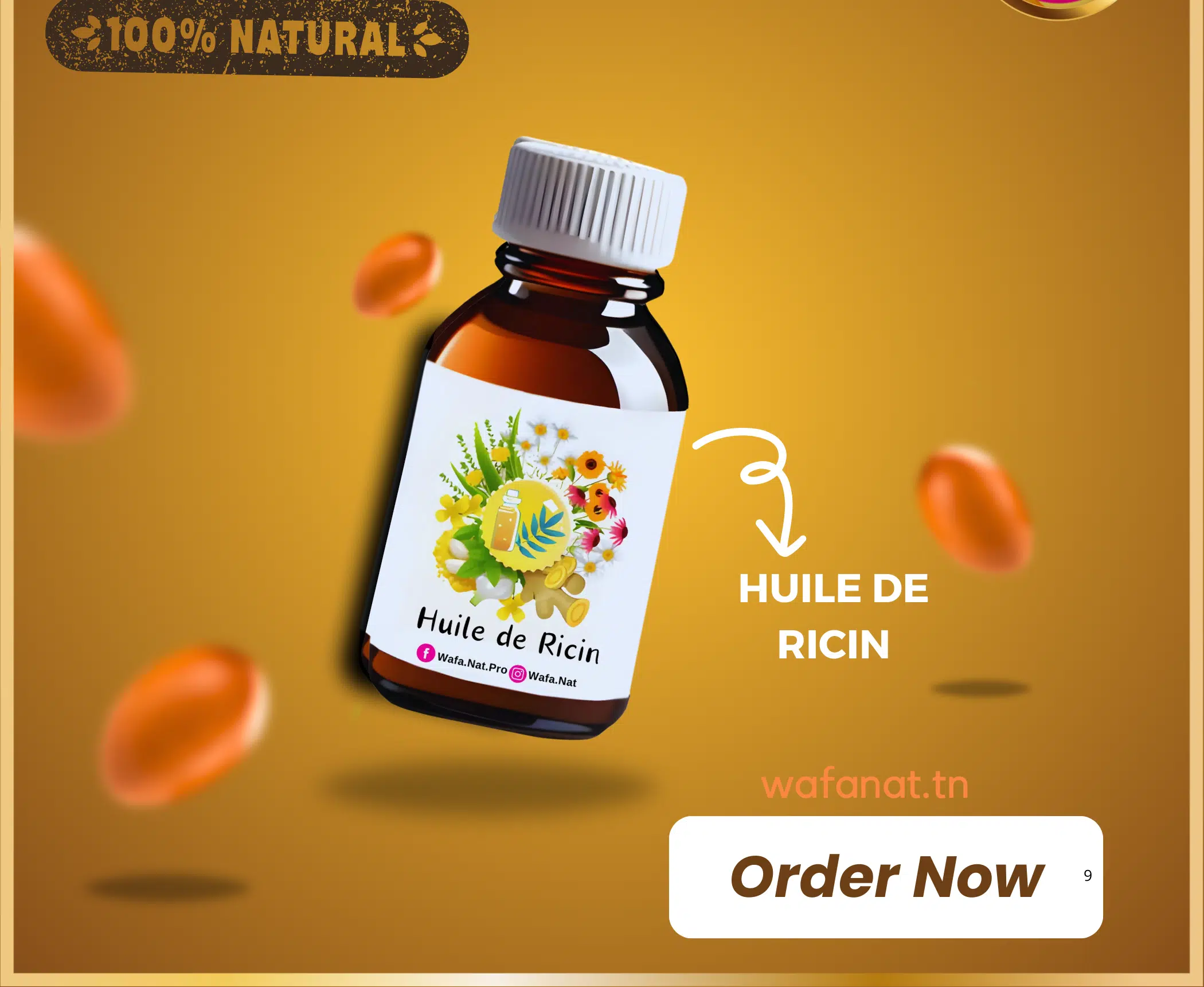 Huile de Ricin Extra Vierge – Soin Naturel et Multi-Usage